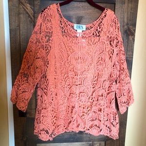 2 piece crochet tunic w/tank by BFA Classics